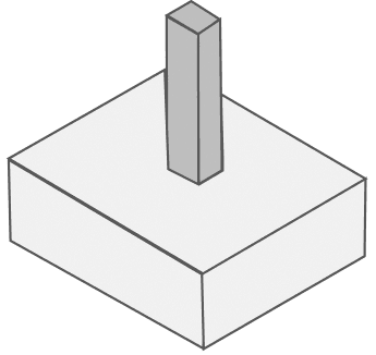 An illustration depicting the structure of an isolated footing