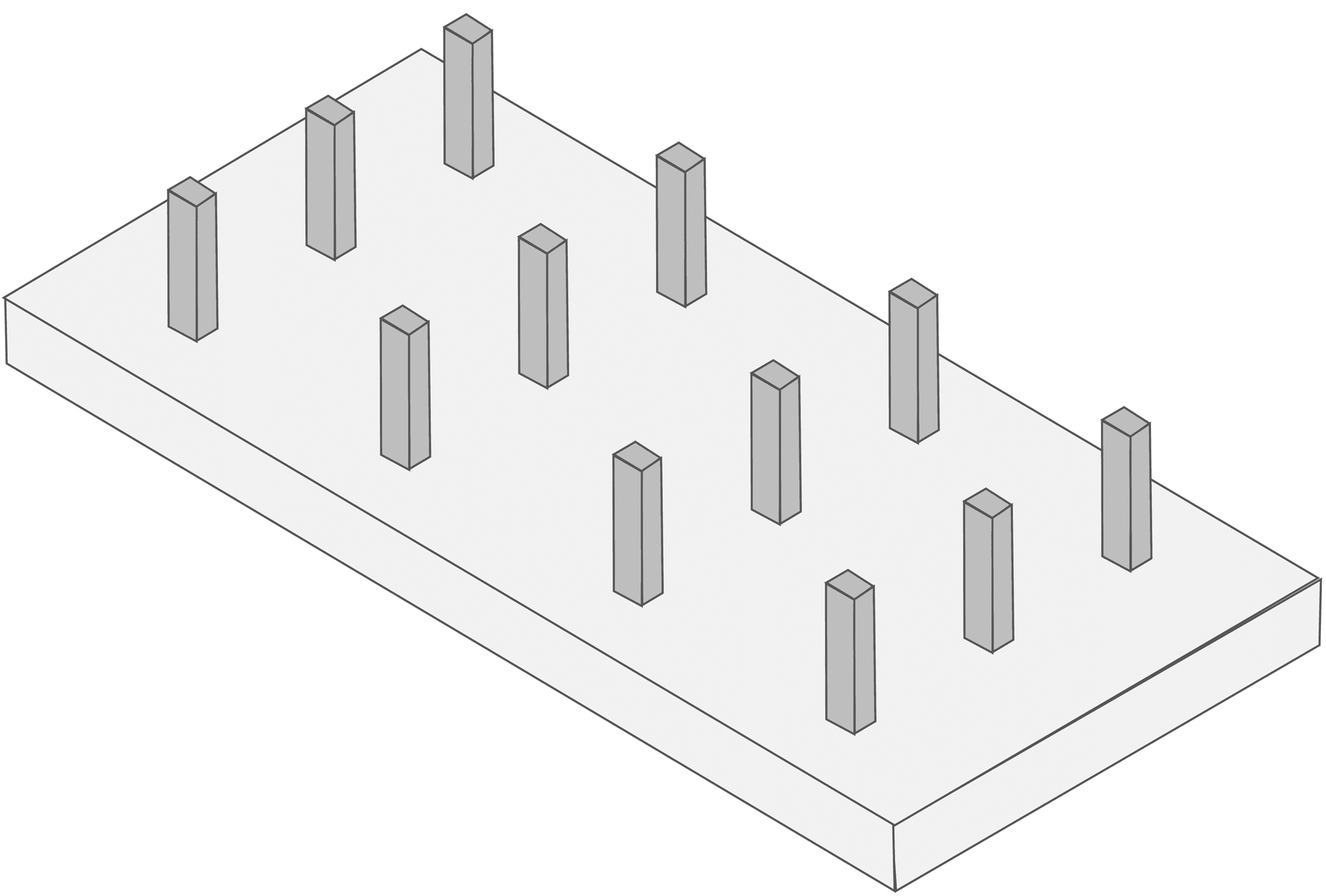 An illustration depicting the structure of a raft or mat foundation
