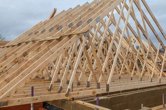 An image showing an example of a Fink Truss used in residential construction