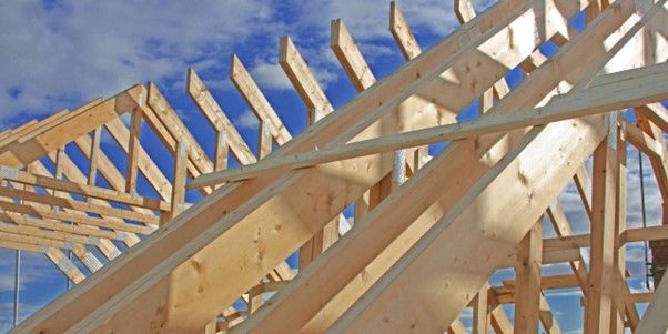 An image showing an example of a Gable Truss used in residential roof construction