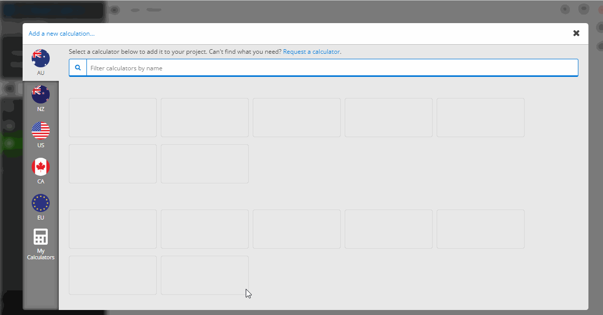 An animated screenshot of Calcs.com circular column preset within the Concrete Column Calculator to AS 3600:2018