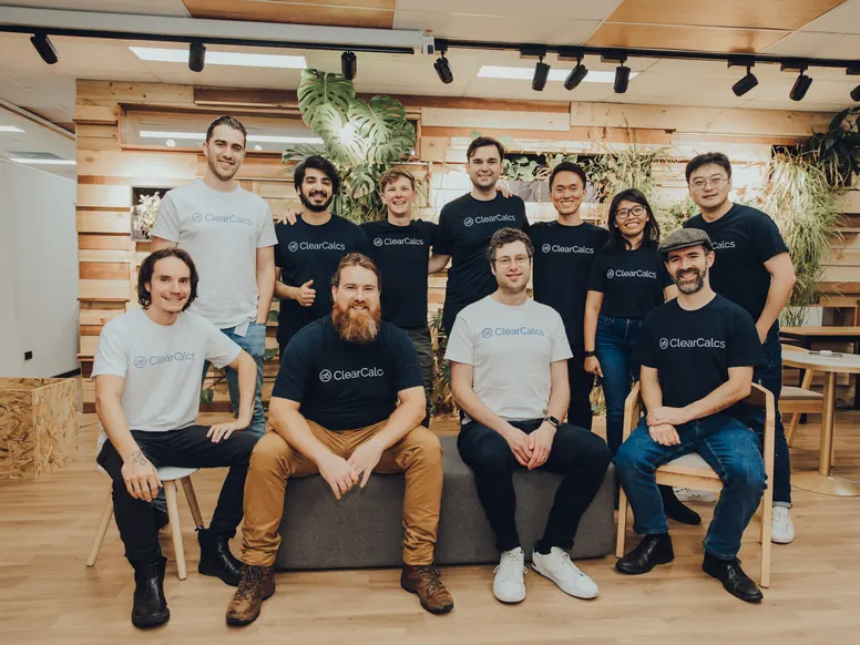 Twelve ClearCalcs team members together in the Melbourne office, November 2022